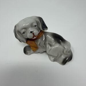 Ceramic Pekinese Dog Figurine Made In Japan Vintage Mid Century Modern